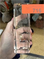 LARGE TEXAS THEME CRYSTAL PAPERWEIGHT