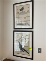 PAIR OF BIRD THEMED WALL PRINTS 22IN X 30IN