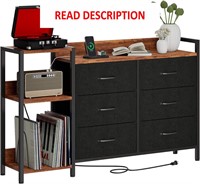 Outlet Dresser with 6 Drawers Rustic Brown/Black**