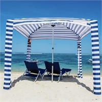 8' x 8' Beach Cabana Canopy - Navy Stripes