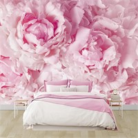 Pink Floral Wallpaper Mural 170Wx110H