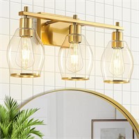 Gold Vanity Light  3-Lights  22 inch