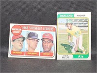 Lot of 2 Topps Baseball Cards: Vida Blue & 1968