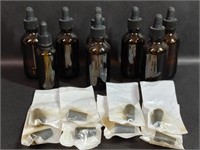 Brown Glass Dropper Bottles, Rubber Stoppers