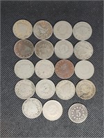 Lot of 18 V-Nickels & 1 Shield Nickel