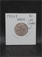 1984 "Error" Jefferson Nickel