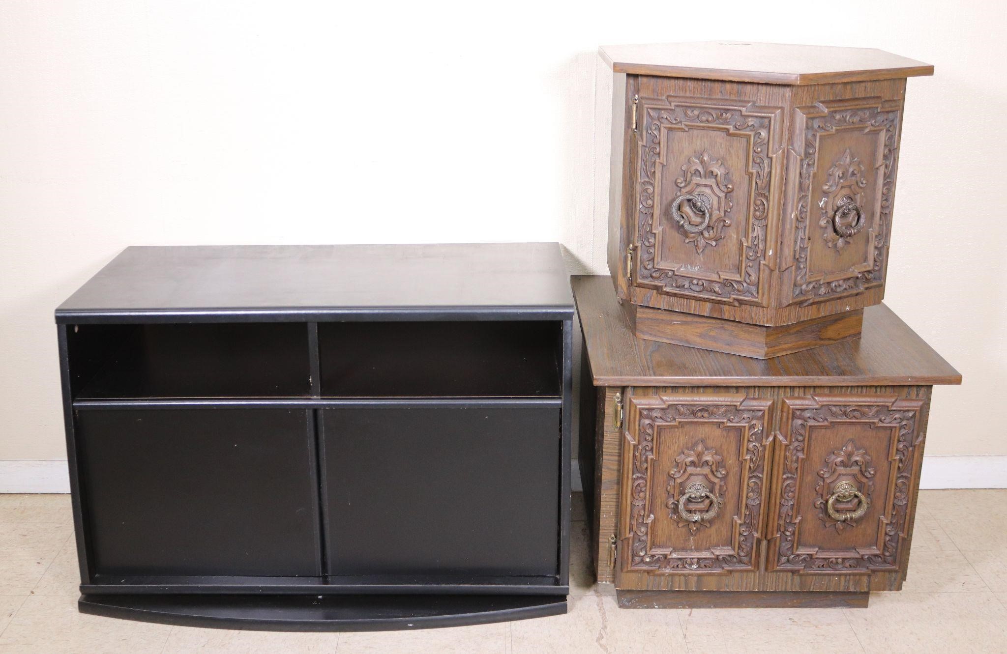 Pressboard TV Stand + 2 End Tables