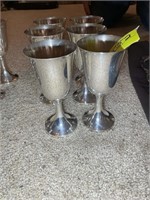 GROUP OF 6 STERLING SILVER WINE GOBLETS
