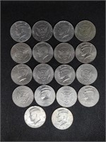 Lot of 18 Kennedy Head Half Dollars