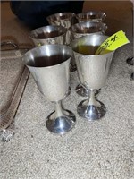 GROUP OF 6 STERLING SILVER WINE GOBLETS