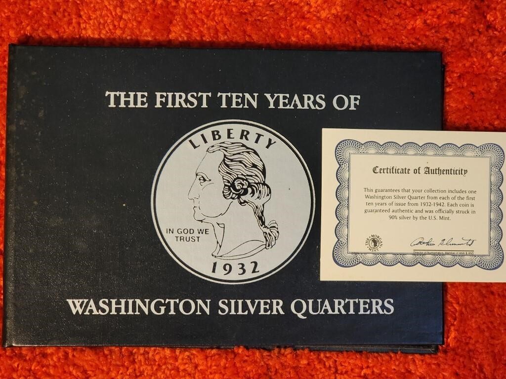 1st 10 Years of Washington Silver Quarters