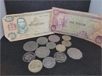 Large Lot of Paper Money & Coins From Jamaica