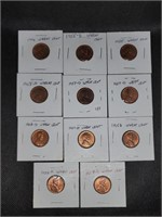 Lot of 11 High Grade Lincoln Wheat Pennies