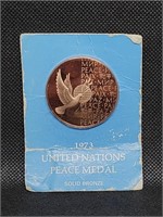 1973 United Nations Peace Medal Solid Bronze