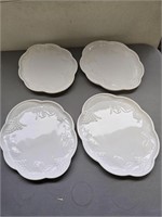 Milk Glass Plates lot of 4