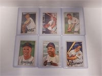 LOT OF 6 1951 BOWMAN CLEVELAND INDIANS CARDS W/