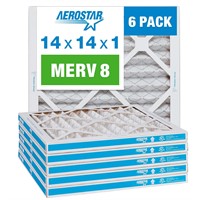 Aerostar 14x14x1 MERV 8 Pleated Air Filter, AC Fur