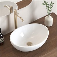 KES Bathroom Vessel Sink, Bowl Sink White Vessel S