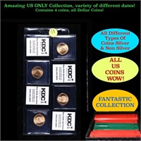 Great Page of 4 US Presidential Dollar Coins