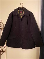Black Quilted Ladies Coat - XL