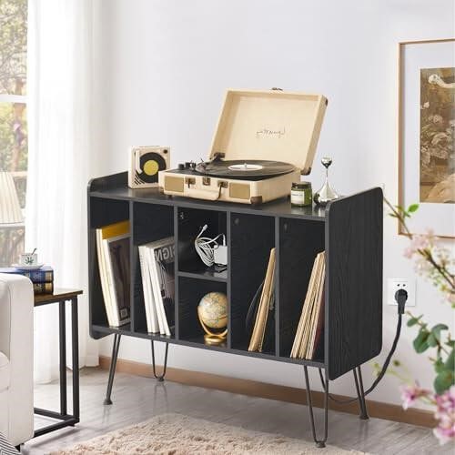Alessing Large Record Player Stand, Record Player