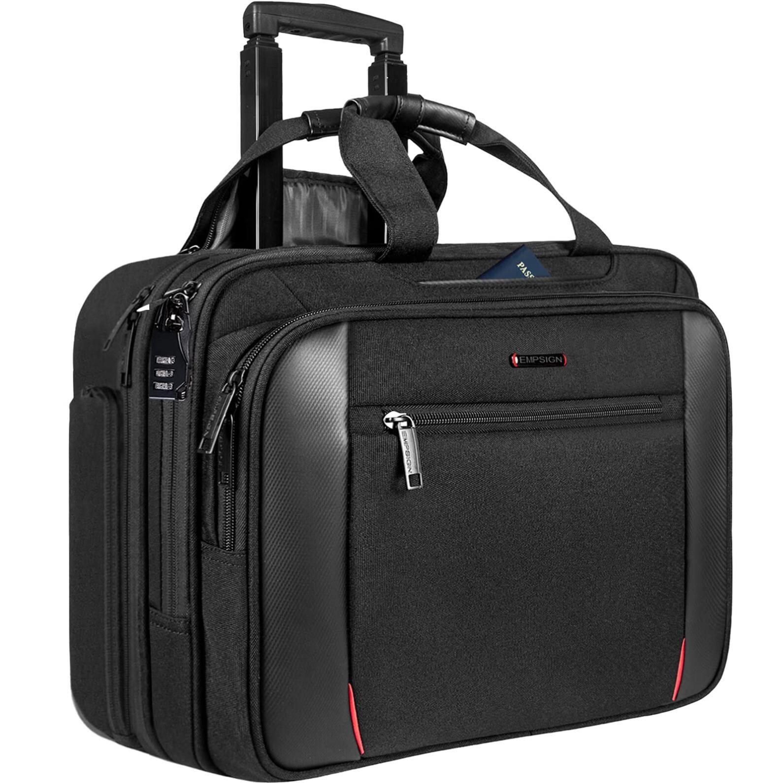 EMPSIGN Rolling Briefcase Laptop Bag,17.3" Compute