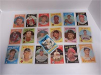 LOT OF 19 1959 TOPPS HIGH NUMBER BASEBALL CARDS