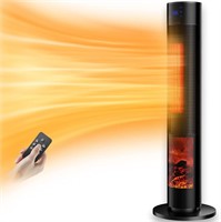 Portable Electric Heater  Ceramic Tower  3D Flame