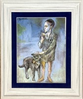 Pablo Picasso Blue Period "Boy And His Dog"