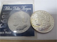 1893 MORGAN TRIBUTE PROOF LAYERED SILVER
