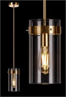 Amico Gold Pendant Lights  Clear Shade  Adjustable
