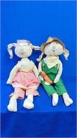 Bunny Couple Stuffed Figures 40" H
