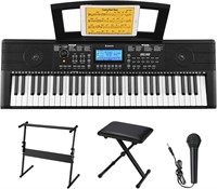 61 Key Donner Keyboard Piano w/ Mic and Stand