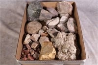 Box of Interesting Rocks; Petrified Wood, & More