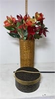 Unique Floral Arrangement & Vintage Hat Box