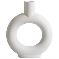 Gunlar Modern White Ceramic Vase - Decorative Holl