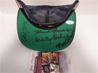 WHITEY FORD, HANK BOUER PLUS 2 SIGNED AUTO HAT
