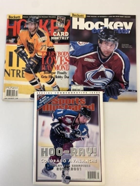3 Ray Bourque Boston & Colorado Magazines