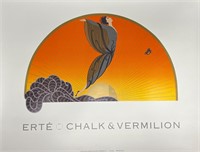 Erte 1992 "Sunrise" Chalk & Vermilion Print