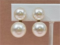 Faux Pearl Clip On Earrings