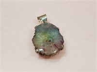 Agate Pendant Stamped 925