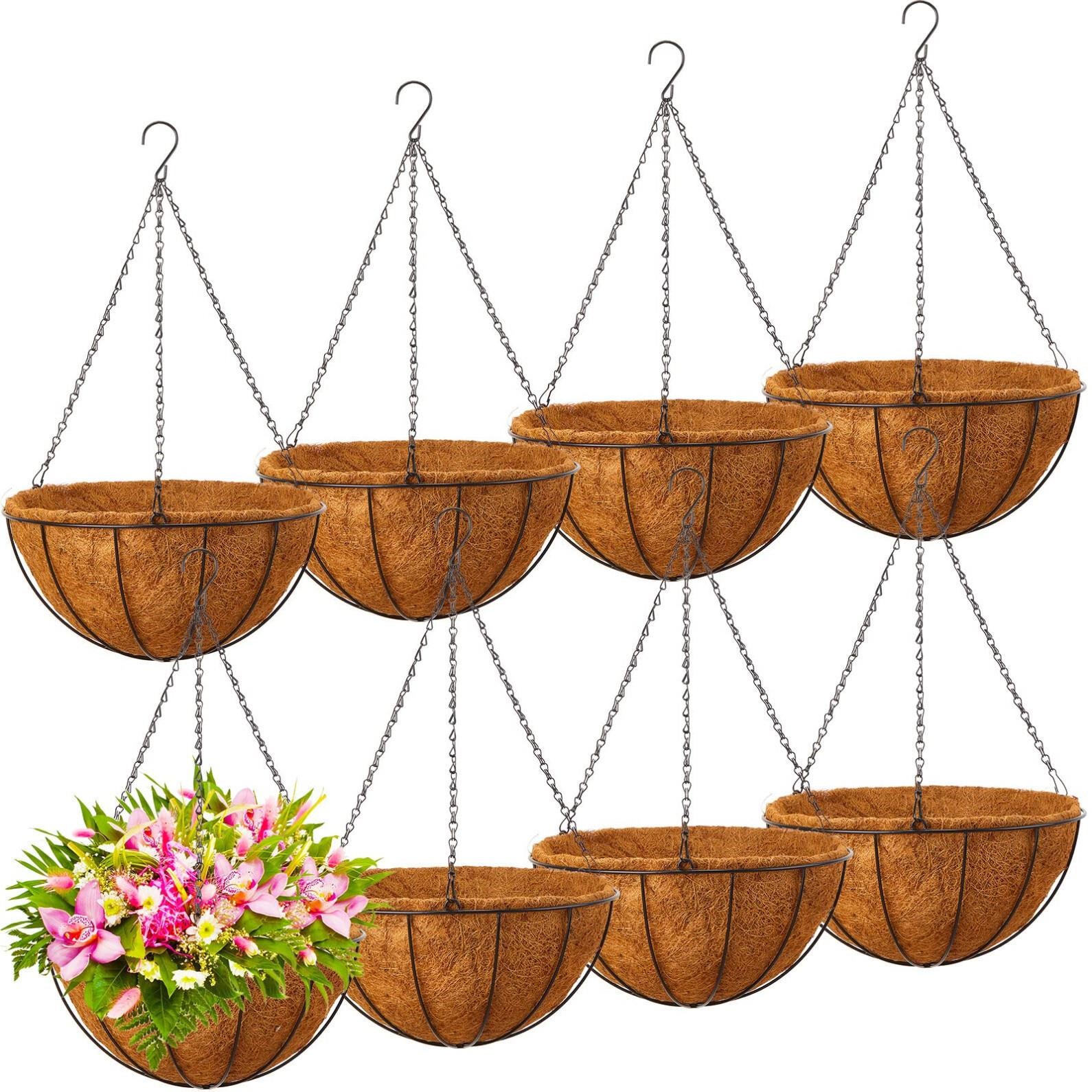 Rtteri 8 Pack Hanging Planters Metal Flower Pots B