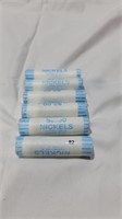6 rolls of mint wrapped Nickles