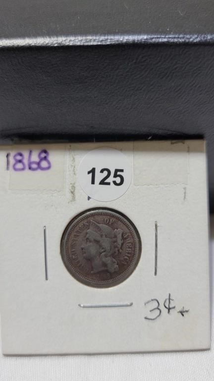 1868 U.S three cent