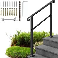 Metal Handrails for Steps  3 Ft Black