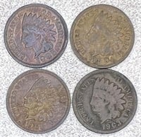 4pc Indian Head pennies: 1903, 1904, 1905, 1906