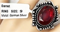 NEW costume ring, size 9, color is "Garnet" in