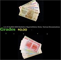 Lot of 10 2006-2008 Zimbabwe Hyperinflation Notes,