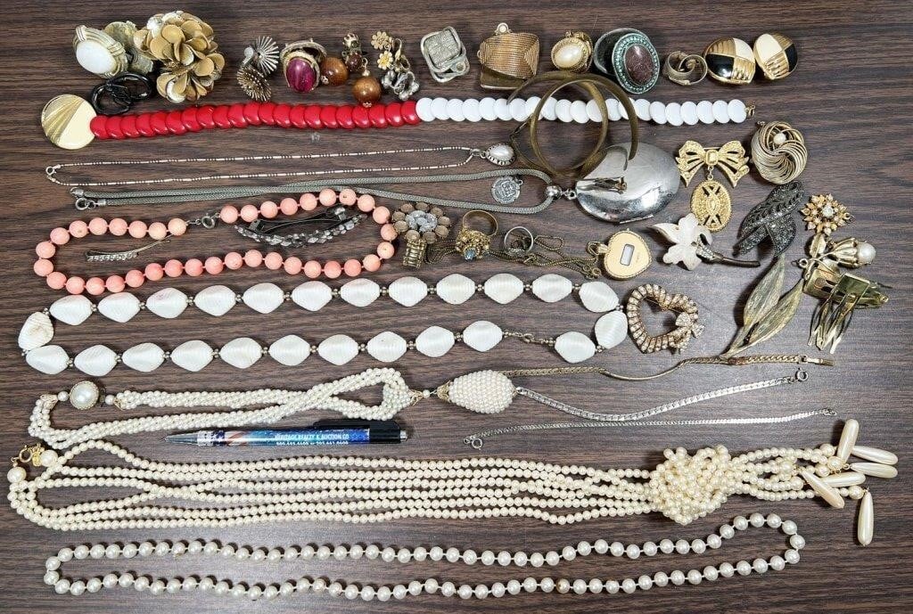 assorted costume jewelry
