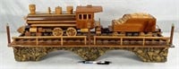 vintage wooden model train